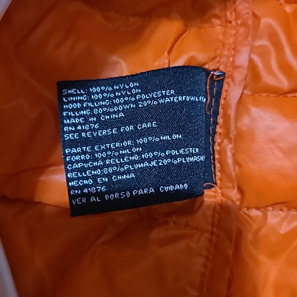 Peace Love Chill Brown Hooded Puffer Vest Packable Lightweight Down Fill Sz MED - Picture 4 of 5